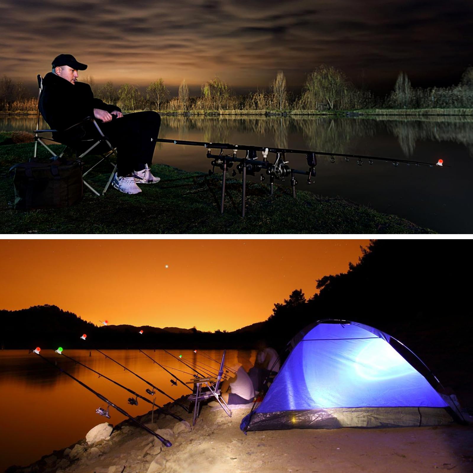 Détecteurs de touche électroniques sensibles LED Lot de 10 pour la pêche
