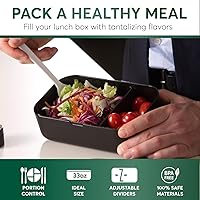 Vista 94 de Umami Bento Lunch Box for Men & Women, Black Lotus, 68 oz