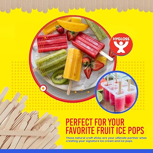 Miniatura 5 de Hygloss 72210 - Palitos de madera natural, tamaño jumbo de 6 pulgadas, paquete de 100 unidades