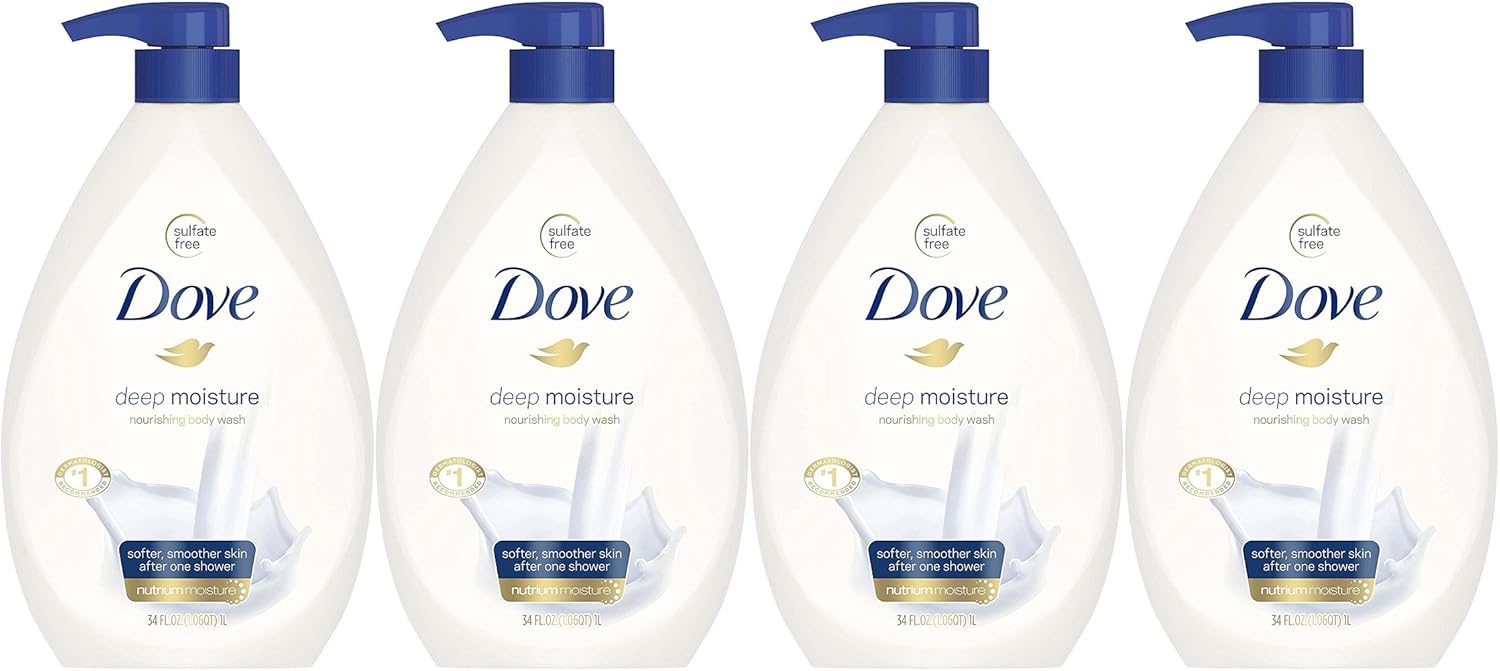 Dove Deep Moisture Body Wash, 34 Ounce Pump (Pack of 4)4