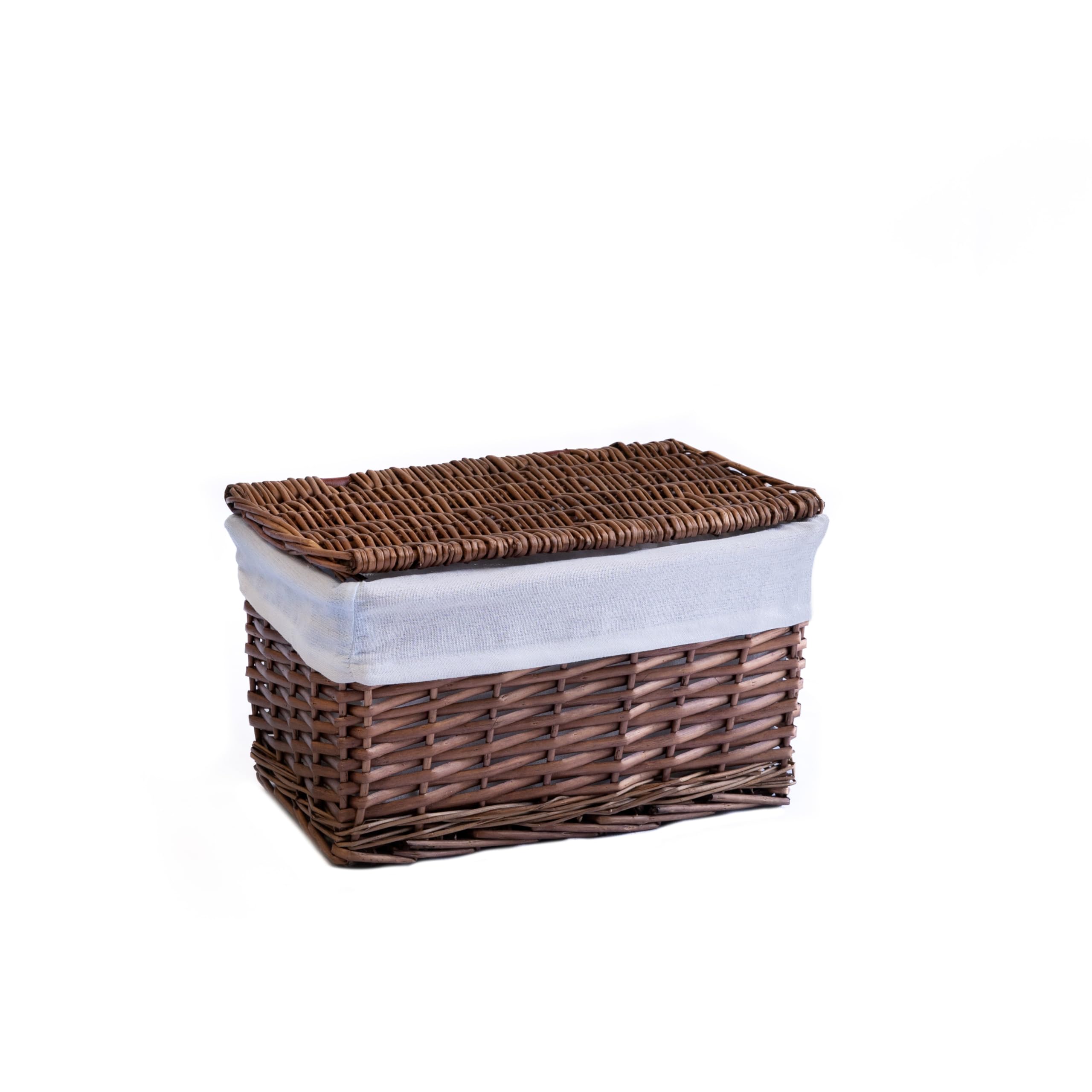 Arthur Cameron - Lined Wicker Hamper with Removable Lid & Cotton Lining - Perfect for Bathroom, Living Room or Bedroom Storage - Storage Basket with Lid, Large Storage Box — image 1