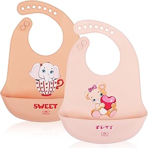 Set Bavaglini Silicone + Posate Bambini 3in1 - Baby Led Weaning Senza BPA, Lavabile In Lavastoviglie