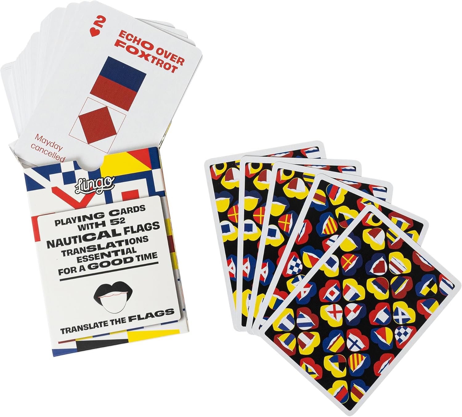 Lingo Nautical Flags Playing Cards | Travel Flashcards | Learn Nautical Flags Marintime Vocabulary in A Fun & Easy Way | 52 Essential Translations (Pack of 2)