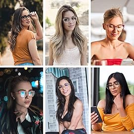 MEETSUN Blue Light Blocking Glasses for Women Anti Eyestrain Filter Blue Ray Computer Game Glasse&UV/Reduce Glare Lens (Brown Frame)