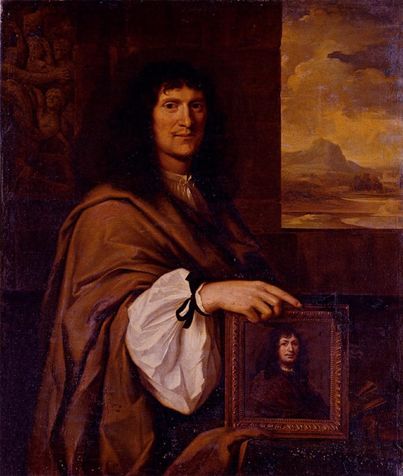 SERENDIPITP Retro Picture Poster Wall Art Pictures Painting Portrait of A Man Holding A Portrait Charles Alphonse Dufresnoy Wall Art Canvas Print for Wall Decor 60x90cm