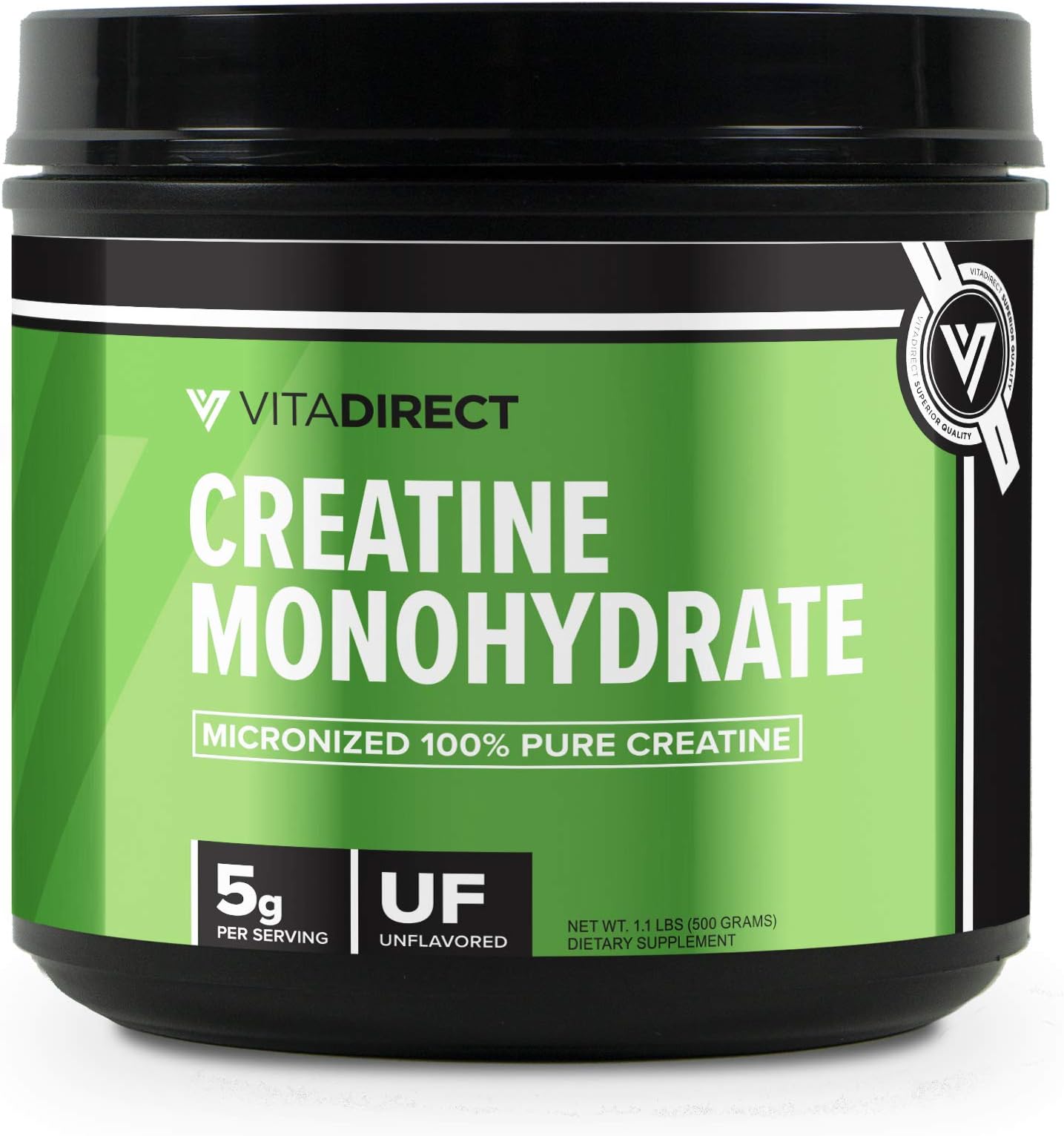 Bulk Creatine Monohydrate 500g [Micronized for Absorption, 5g per Serving, 100 Servings!]