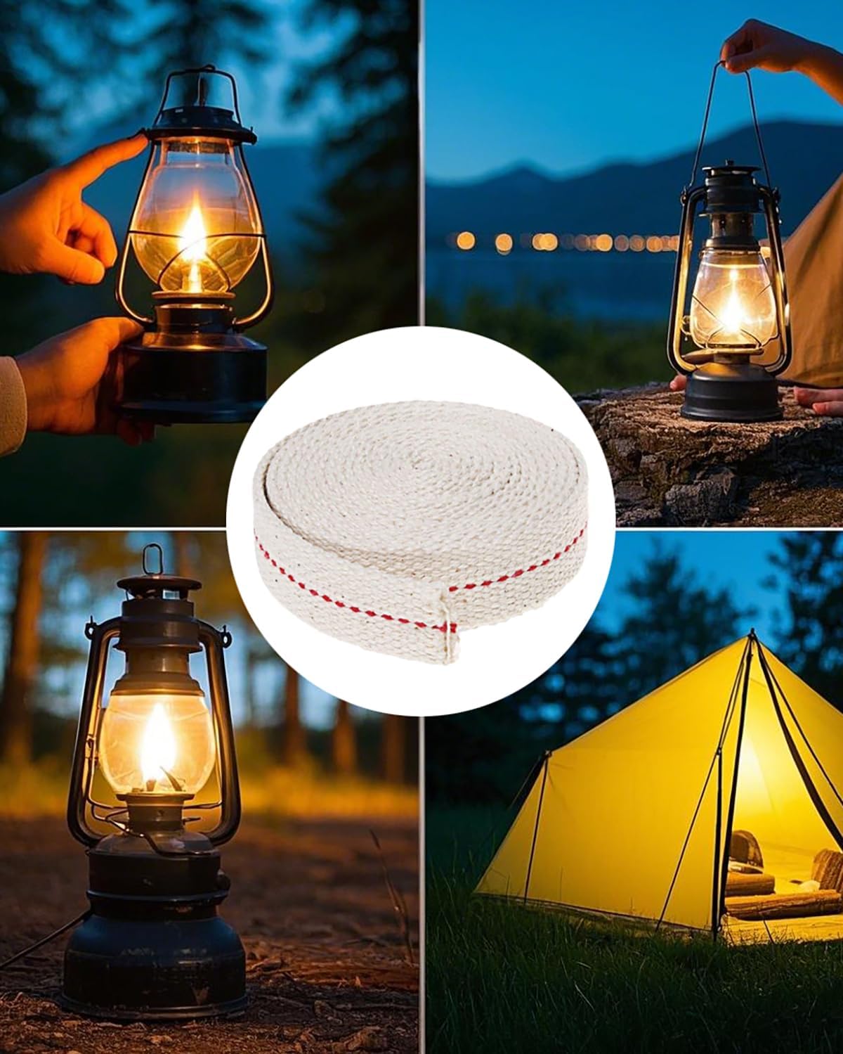 16.4 Ft Oil Lamps Wicks, 3/4 Inch Lantern Wick Candle Wicks Replacement Wichs for Oil Lamps (1, 3/4 Inch)
