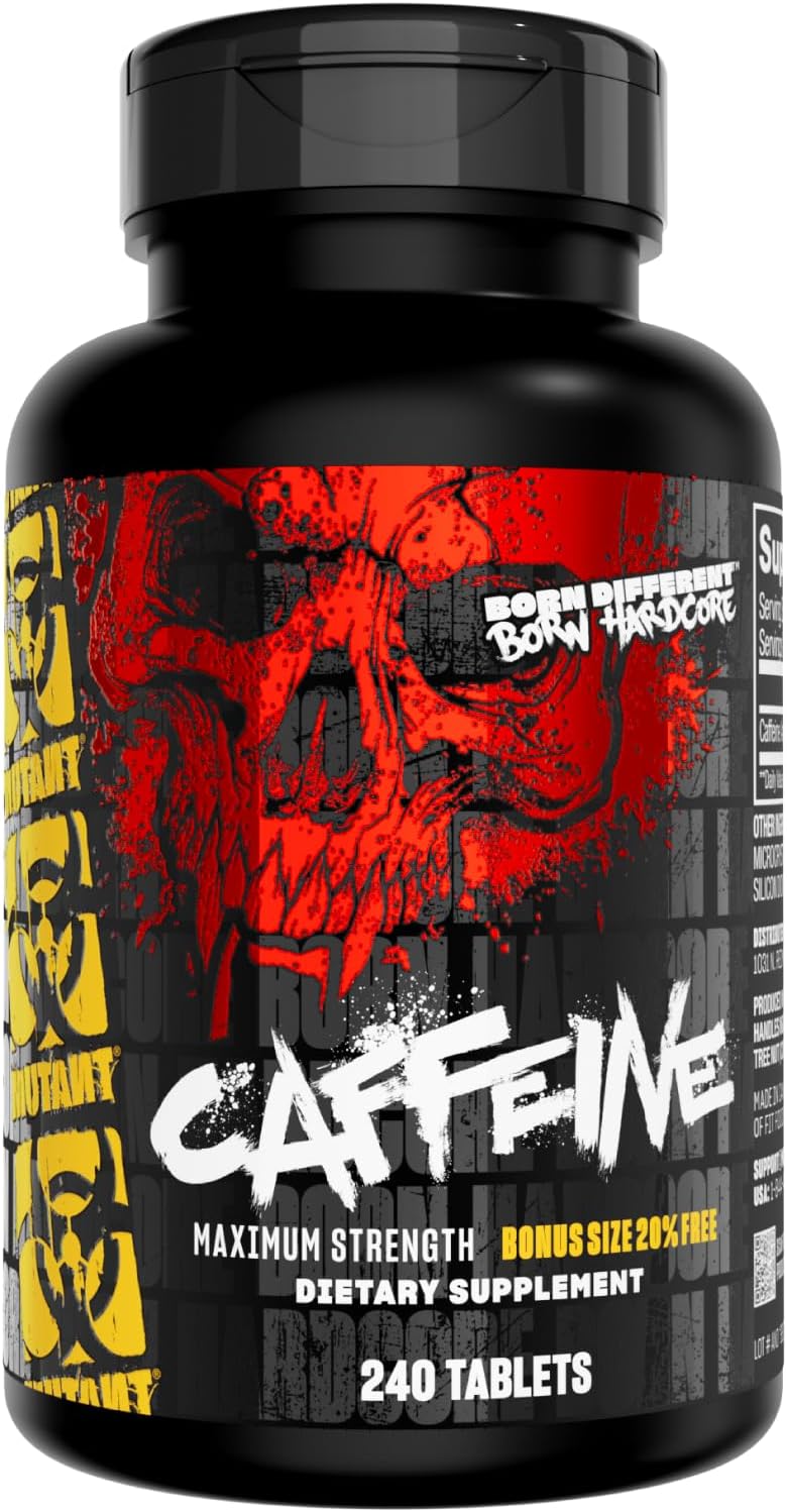 Mutant Caffeine Pills – Pharmaceutical-Grade Pure Caffeine Supplement for Boosting Energy, Focus, Mental Alertness, Performance, & Endurance – Reduces Fatigue & Restores Wakefulness – 240 Tablets