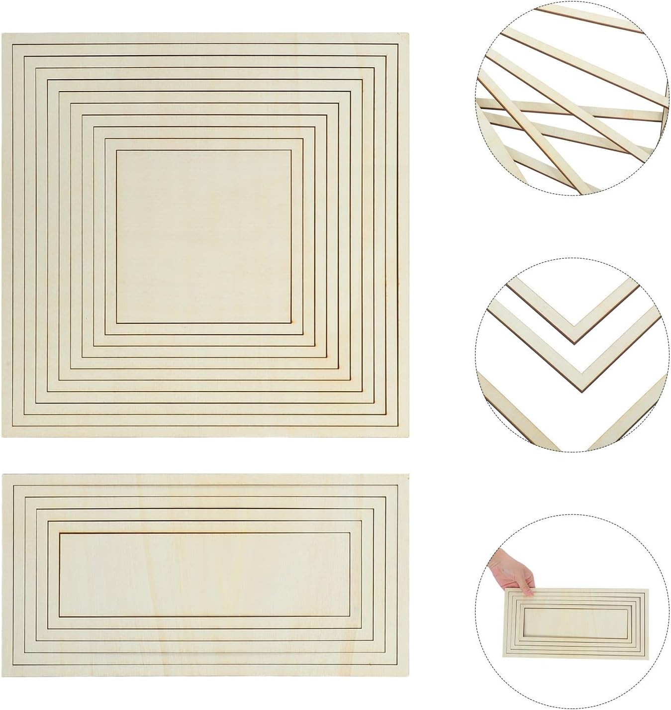 Wooden Pottery Forming Molds for Clay, 2 Set Rectangle Dish Press Tools