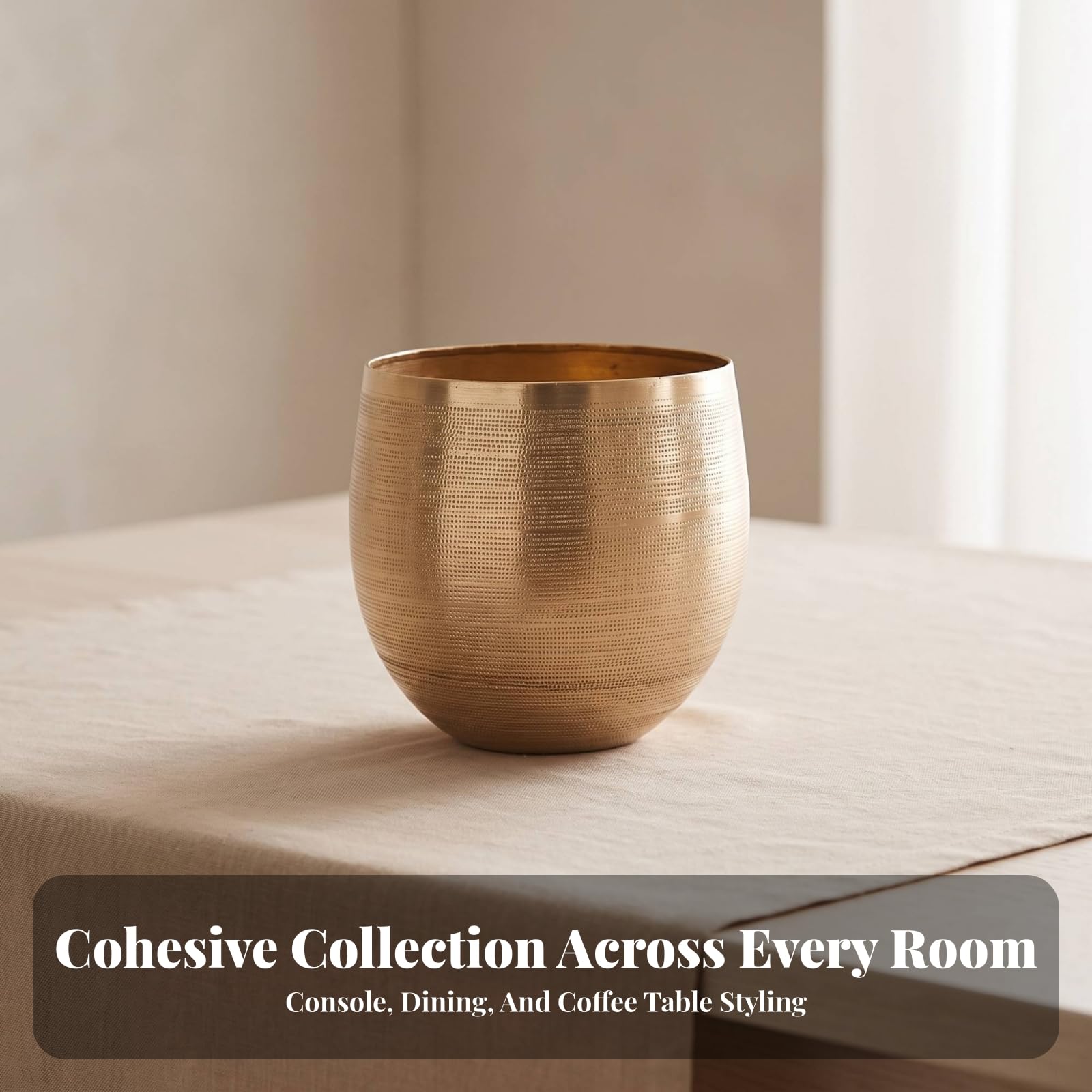 Vaso Dorato Metallico, Oro, 45 45 21cm
