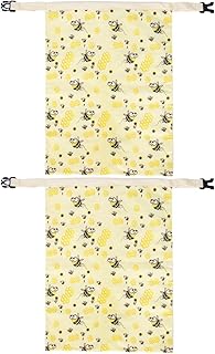 自家製パンバッグ – 再利用可能な保存ポーチ、12.6x16.5インチの蜜蝋布、ジッパーロック付き鮮度延長ラップ |キッチンプラスアパート農家旅行用フルーツ収納袋