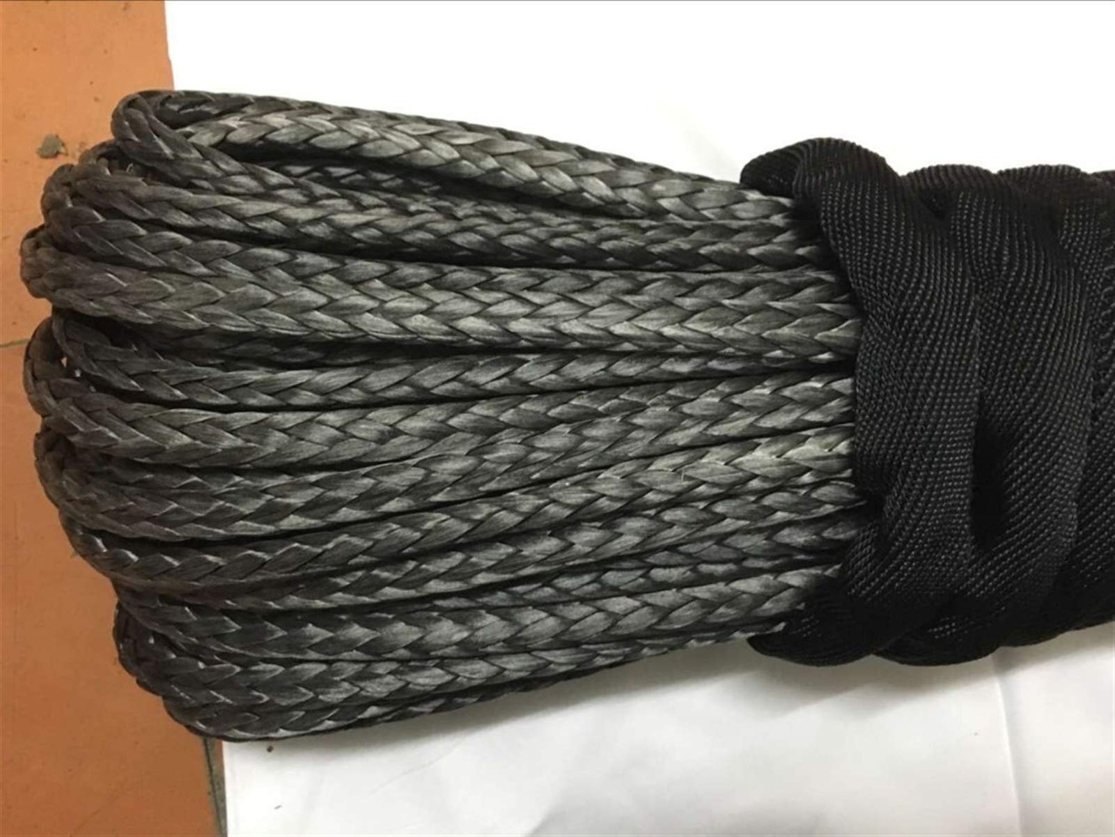 Corde de treuil synthétique 12 mm x 40 m Fibre avec Crochet for la récupération 4WD,Polyvalent(Rot)
