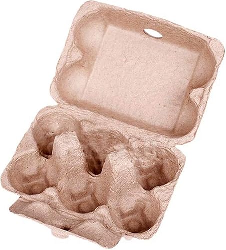 Miniatura 7 de ASkinds Paquete de 10 cajas de cartón de pulpa para huevos, cartón biodegradable para huevos de 6 celdas para huevos frescos de granja, contenedor