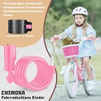 CHIMONA Gyerek Kerékpár Zár 120 cm Rózsaszín Kábelzár Tartóval, Hordozható Bicikli Lakat Roller Robogó Babakocsira 2