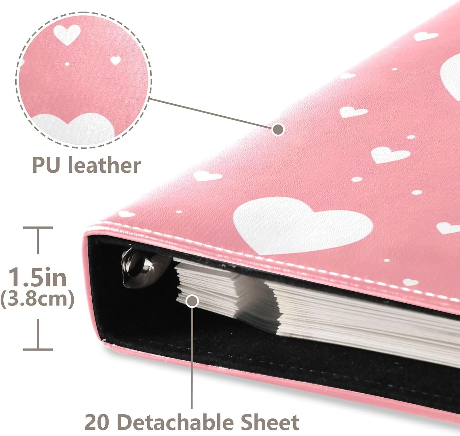 JIPONI L Large Photo Album, DIY Leather Cover Scrapbook Albums for 4x6 5x7 6x8 Pictures, Self Adhesive Memory Book for Wedding, Baby, Family