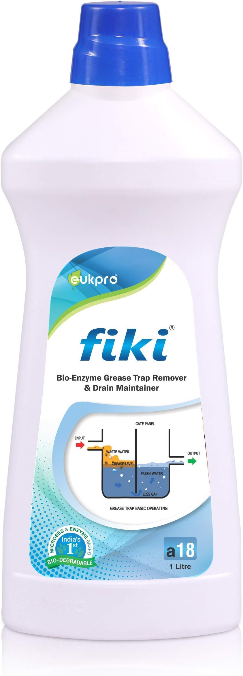 FIKIA18 Bio-Enzyme Grease Trap Remover & Drain Maintainer |Bioculture for Septic Tank | Compost maker | 1000 ml