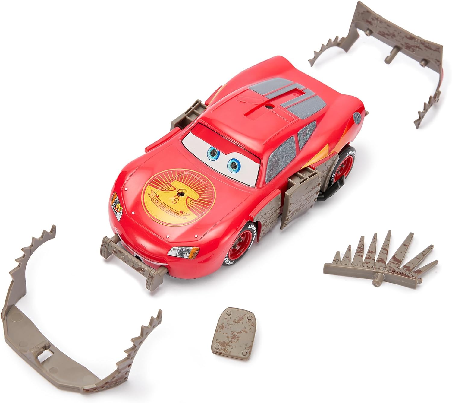 Disney Store Official Lightning McQueen Remote Control Car - Lightning McQueen RC Car with Crash and Rebuild Features, 2.4GHz Radio Control, Futuristic Post-Apocalyptic Design, Wireless Remote