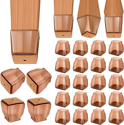 Miniatura 16 de BALEINE Paquete de 16 protectores de silicona para patas de silla, tapas protectoras de patas de taburete, tapas antideslizantes para patas de silla