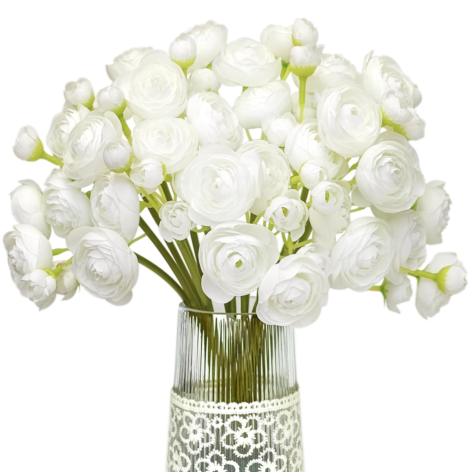 Letjolt White Ranunculus Artificial Flowers