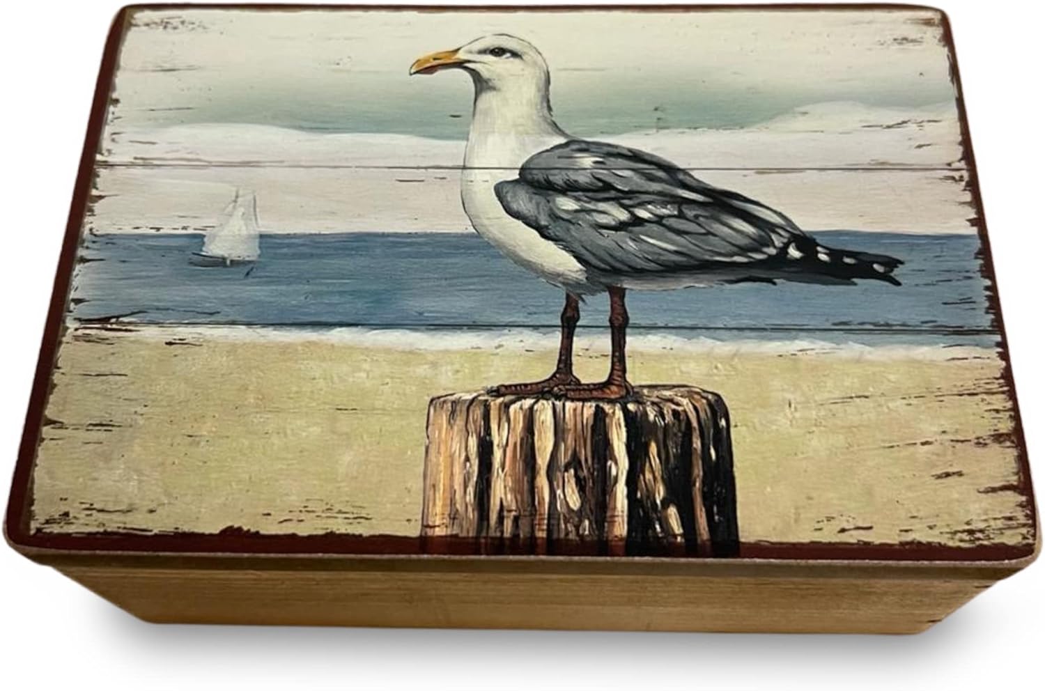 Thorness Wooden Keepsake Box with Seagull design | Jewellery box | Trinket Box | Memory Box | Keepsake and Wooden Gift Boxes | Wedding Gifts | Storage for Women and Men | keepsake boxes with lids