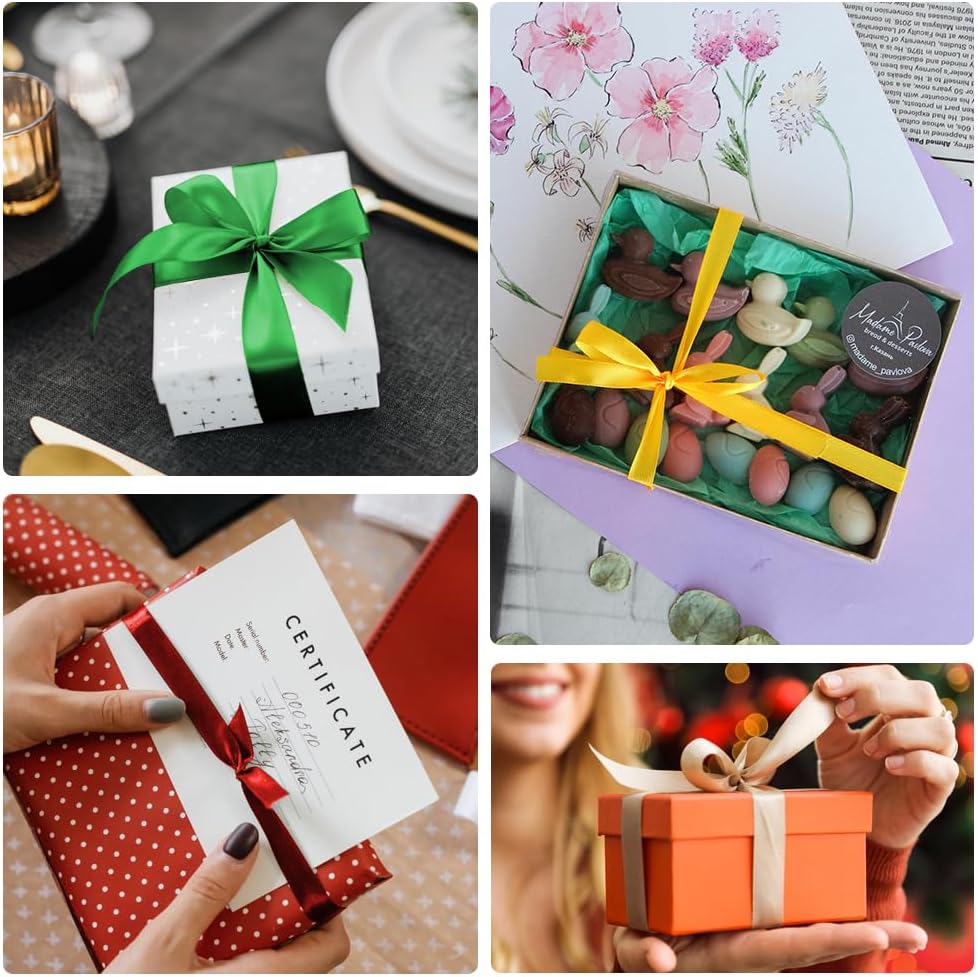 KMER LIFE 1-1/2" Wide x 50 Yards Red Single Faced Polyester Satin Ribbon - Perfect for Wedding Decor, Wreath, Crafts, Gift Wrapping & Other Projects - Image 4