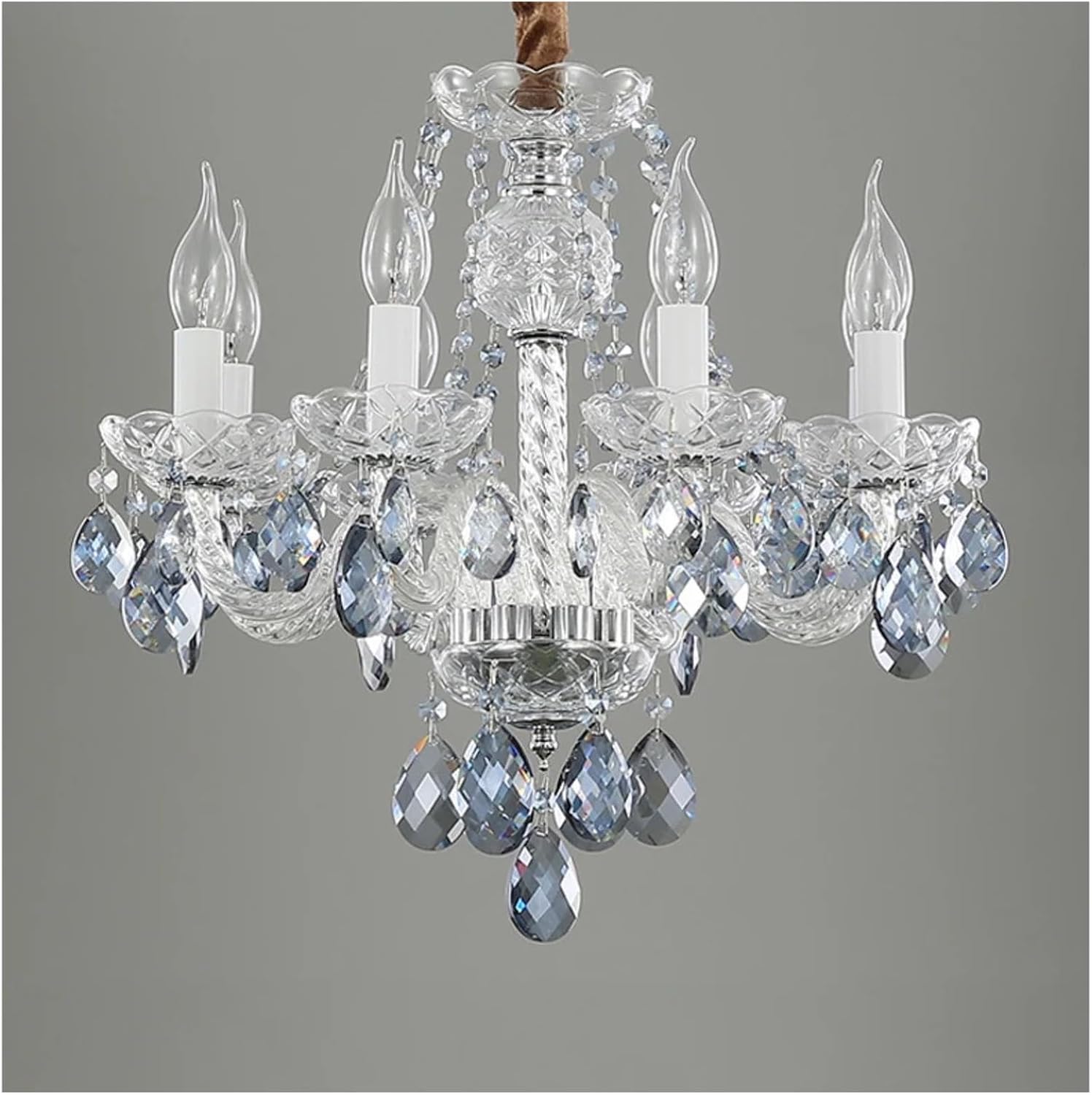 European Style Living Room Crystal Gold Chandelier White Simple Atmosphere Bedroom Candle Pendent Lamp Blue Luxury Villa Lights,luminaire