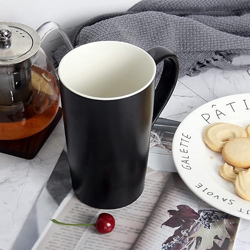 Miniatura 3 de Smilatte M007 - Taza de café extragrande de 20 onzas, taza de té de café con leche, grande, de cerámica, con asa, para papá, hombres, jefes