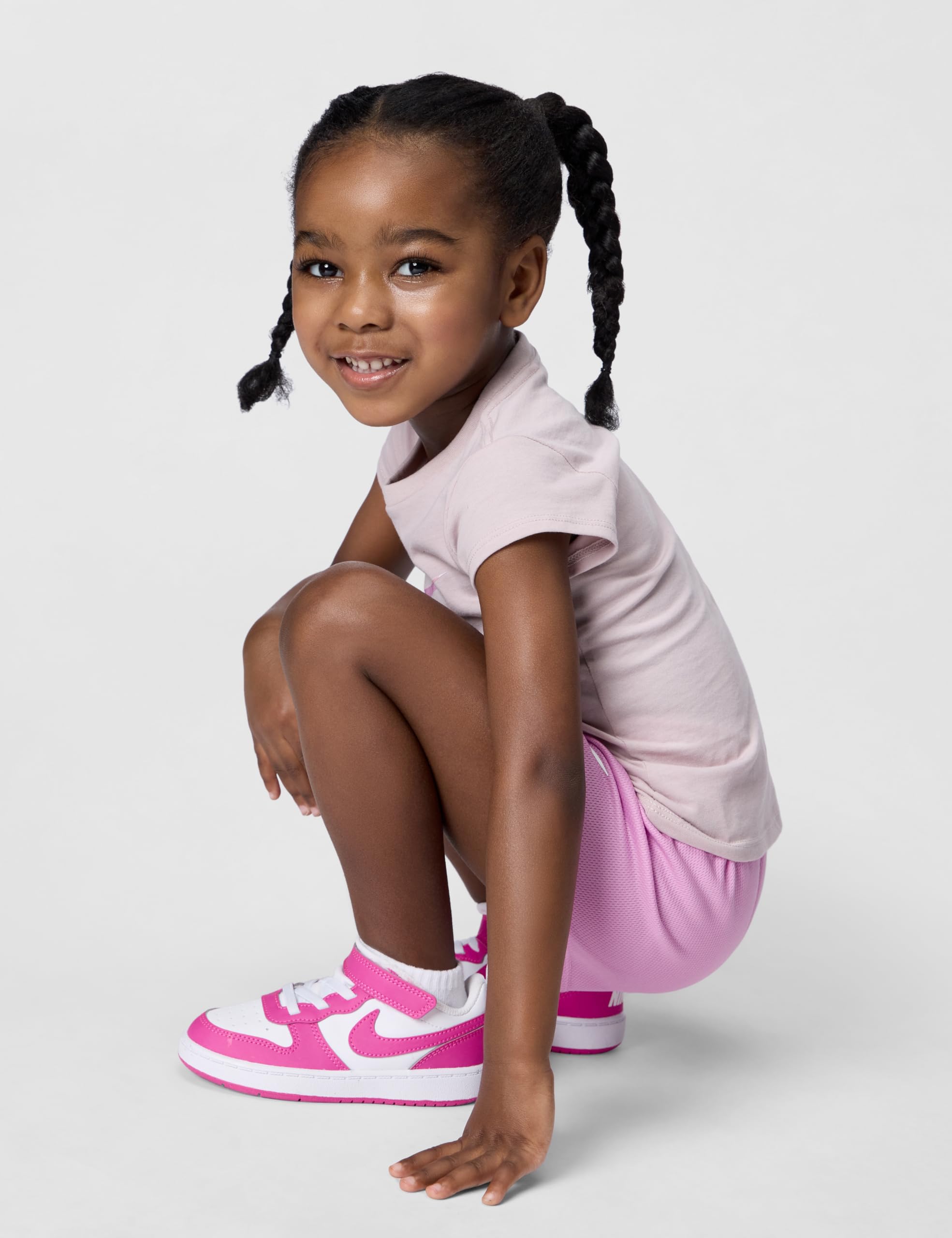 NIKE Court Borough Low Recraft Zapatillas-Bebé e Infantil, Shoes, White/Laser Fuchsia, 27 EU