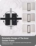 Lampe de table LED moderne EDISHINE, 750LM lampe de chevet dimmable sans étapes, 3 températures de couleur, contrôle par interrupteur tactile, lampe de nuit pour salon et chambre, cadre double rectangle, angle ajustable