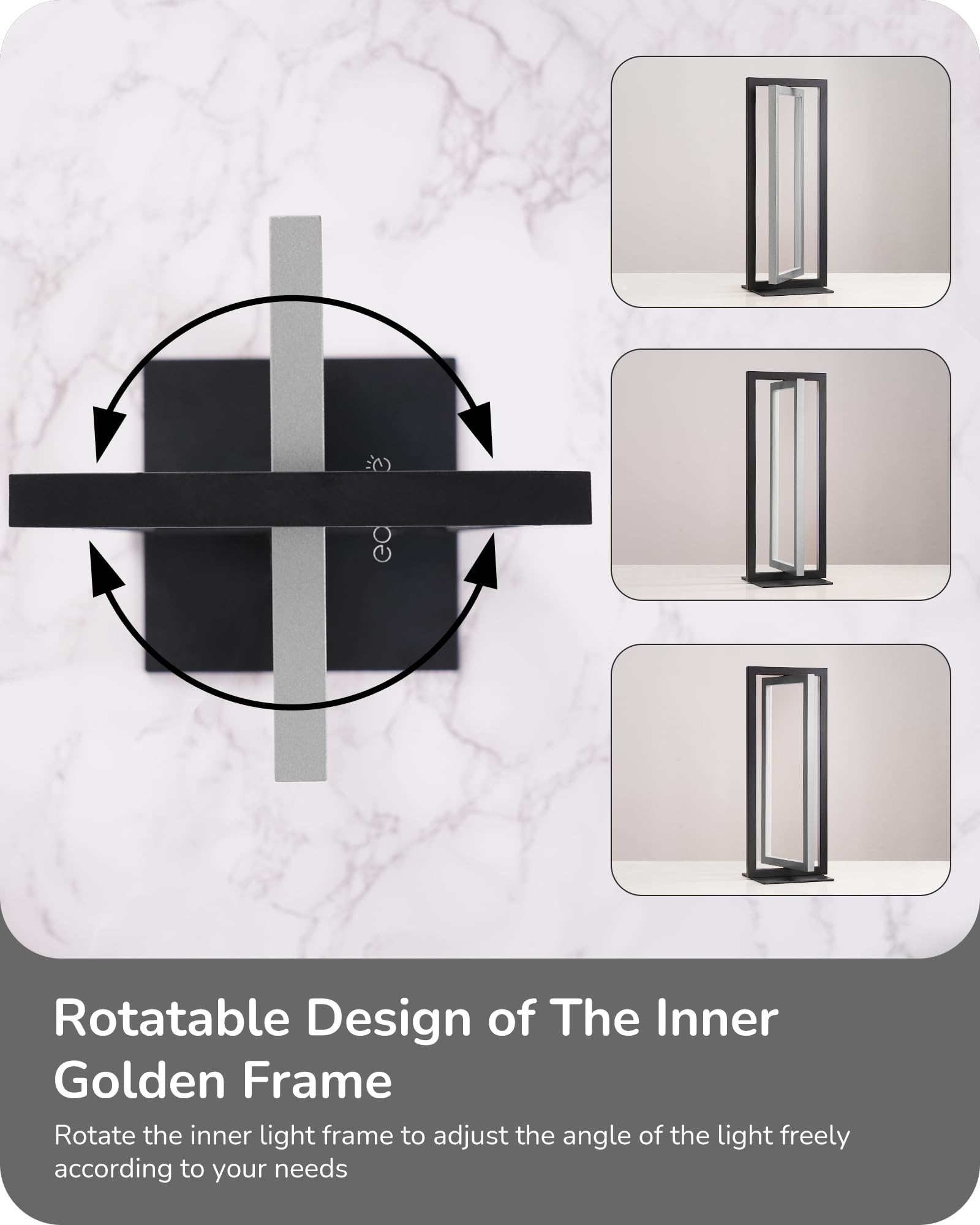 Moderna lámpara de mesa LED, 750 lm, lámpara de noche regulable continua, 3 temperaturas de color, lámpara de mesita de noche con control de interruptor para sala de estar, dormitorio, 2