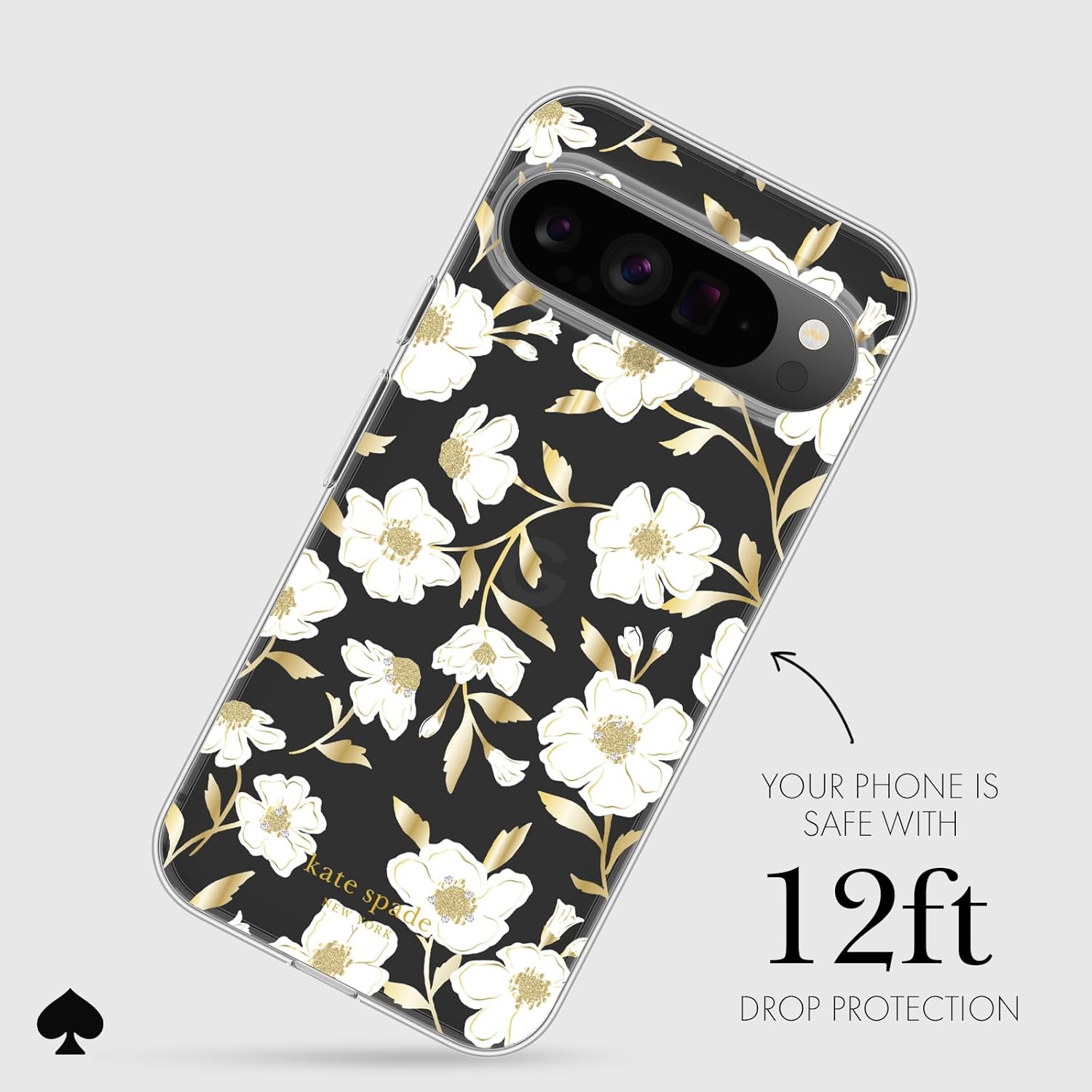kate spade new york Google Pixel 9 Pro XL Case, Compatible with Wireless Charging - Sunshine Floral