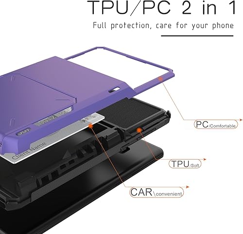 Miniatura 5 de Asuwish Funda de teléfono para Samsung Galaxy S21 Ultra 5G con protector de pantalla de vidrio templado y ranura para tarjeta de crédito, funda