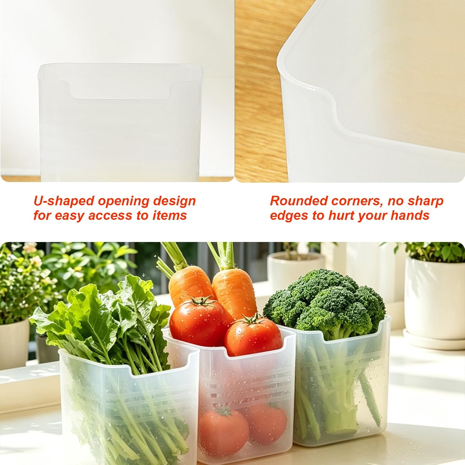 8Pcs Refrigerator Door Organizer Box,Fridge Side Door Storage Containers,Kitchen Organizer for Food, Spices, Condiments,Fruits,Garlic,Ginger,Herbs,Utensils,Small Tools,Pantry & Cabinet Organization