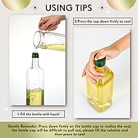 Vista 3 de Dandat Paquete de 10 botellas transparentes de 34 onzas de 33.8 fl oz, botellas de plástico de aceite de oliva de 1 cuarto de galón con tapas