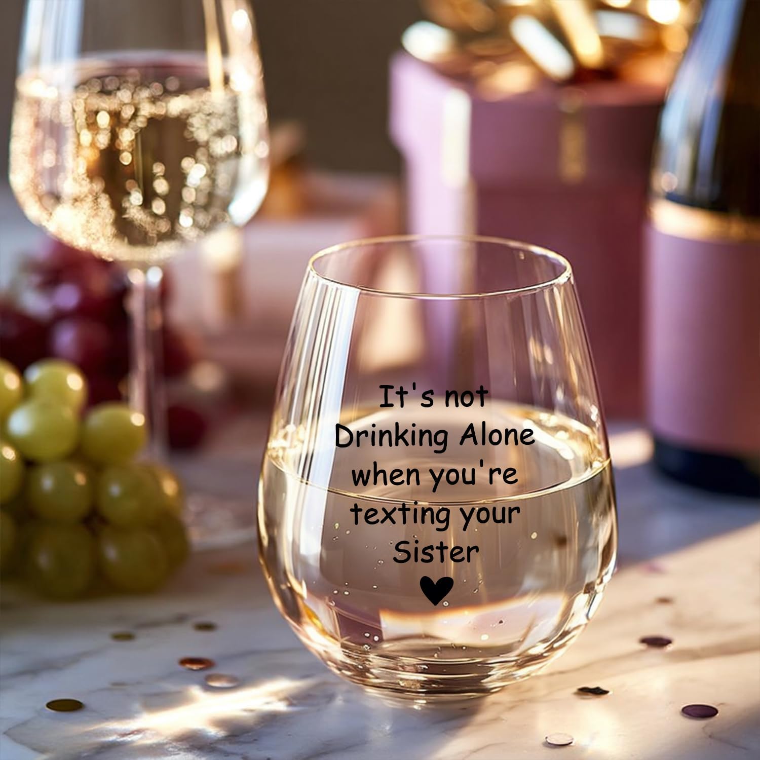 Sister Gifts, Best Friend Gift, Sisters Gifts from Sister Birthday Graduation Christmas, Friendship Gift For her, Sisters Wine Glass, Mother's Day, Funny Wine Glasses