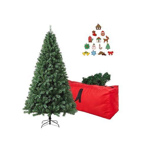 ULICO 4ft Artificial Green Christmas Tree,Premium Spruce Xmas Tree with 450 Branch Tips, Fake Christmas Tree with Foldable Metal Base Stand,Home, Office,Party Decoration - Green - 4FT