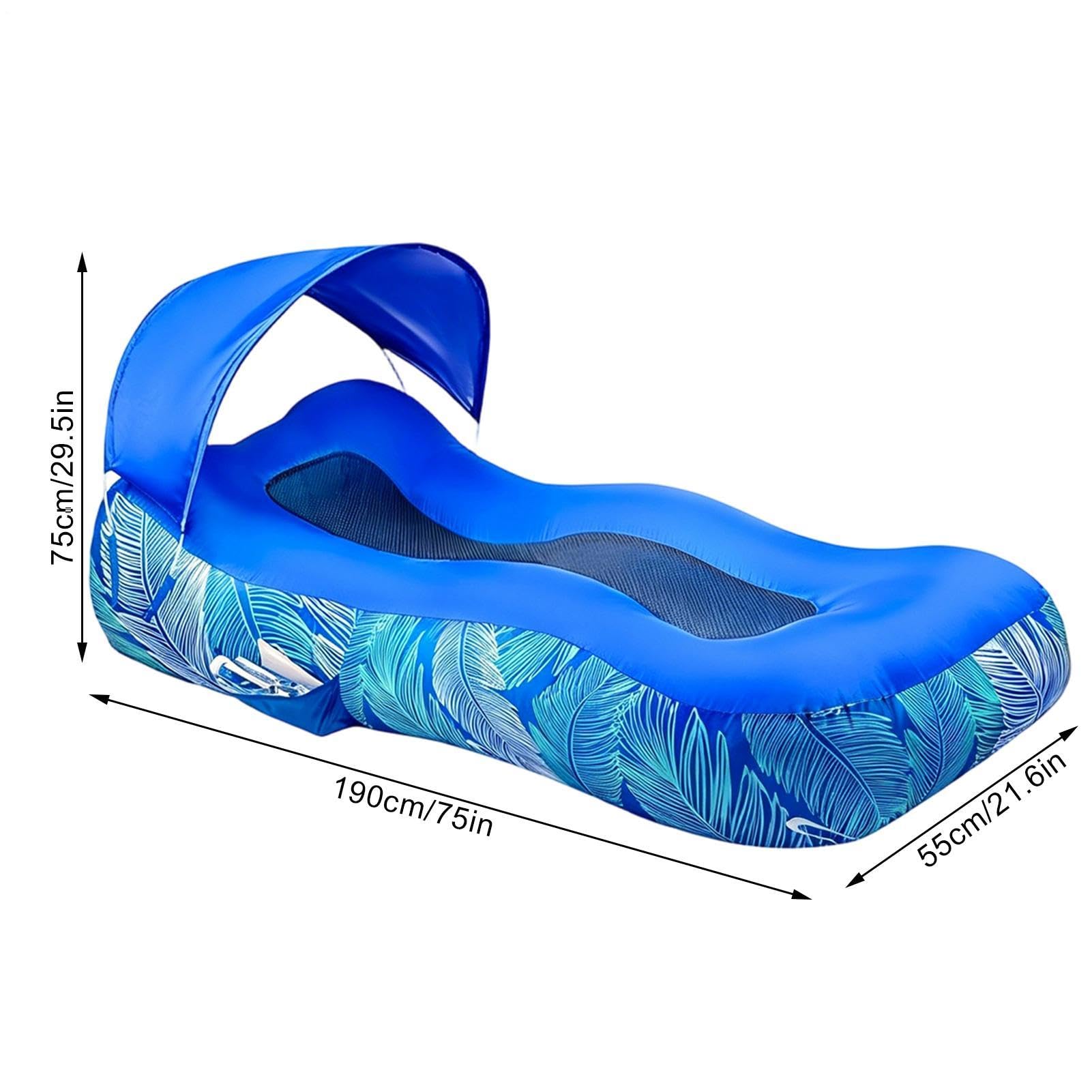 Generico Lettino Sdraio Gonfiabile Da Spiaggia | Divano Gonfiabile da Spiaggia con Tettuccio Parasole | Sdraio ad Aria,per Giardino, Picnic, Patio, Prato, Campeggio, Cortile e Aree Esterne Outdoor