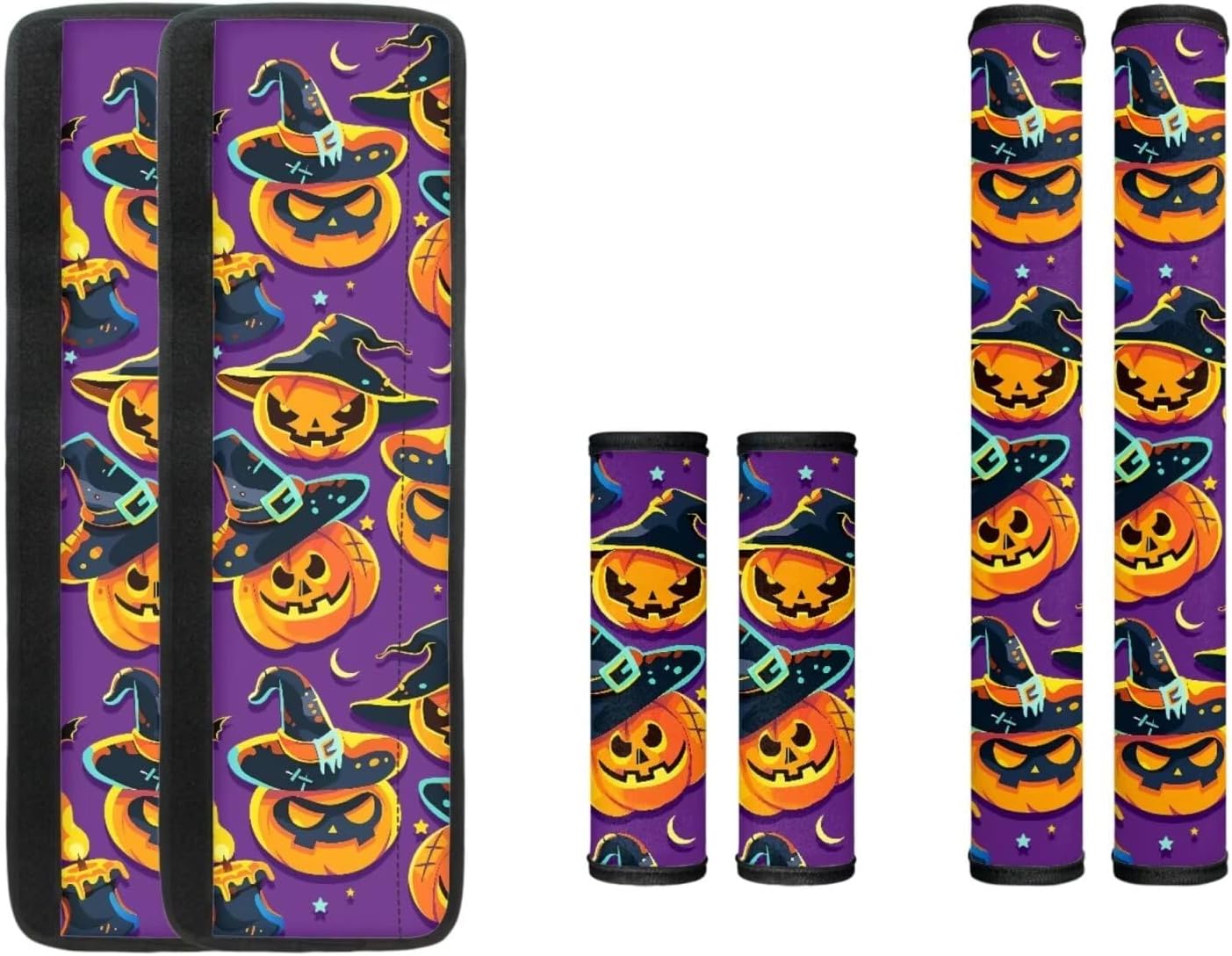 Biyejit Pumpkin with Hats Refrigerator Door Handle Covers Pack of 6, Anti-Skid Protector Gloves Kitchen Appliance Covers for Refrigerator Door Microwave Dishwasher Halloween Decor