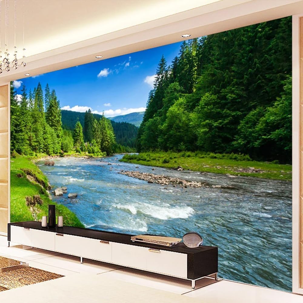 Papier peint panoramique rivière photo trompe l'oeil poster géant