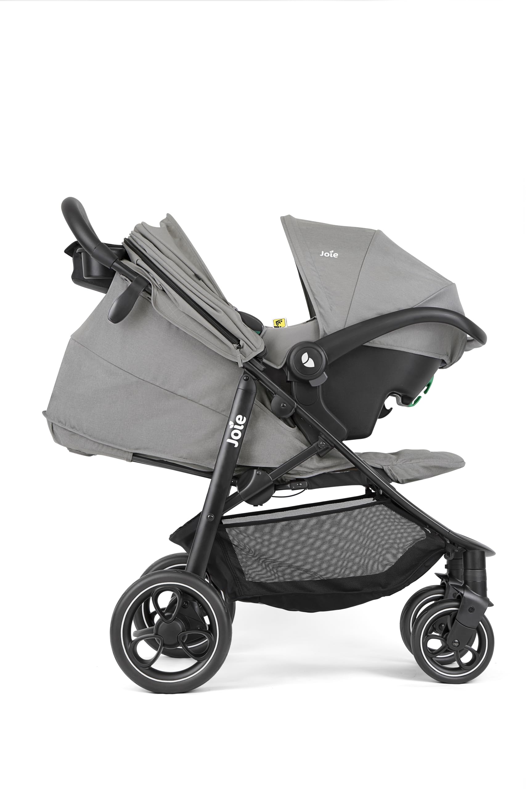 Poussette de marque Joie. Modèle Buggy & Sportwagen Litetrax bis 22 kg Belastbar mit Schieber-Ablagefach & Regenschutz - Pebble