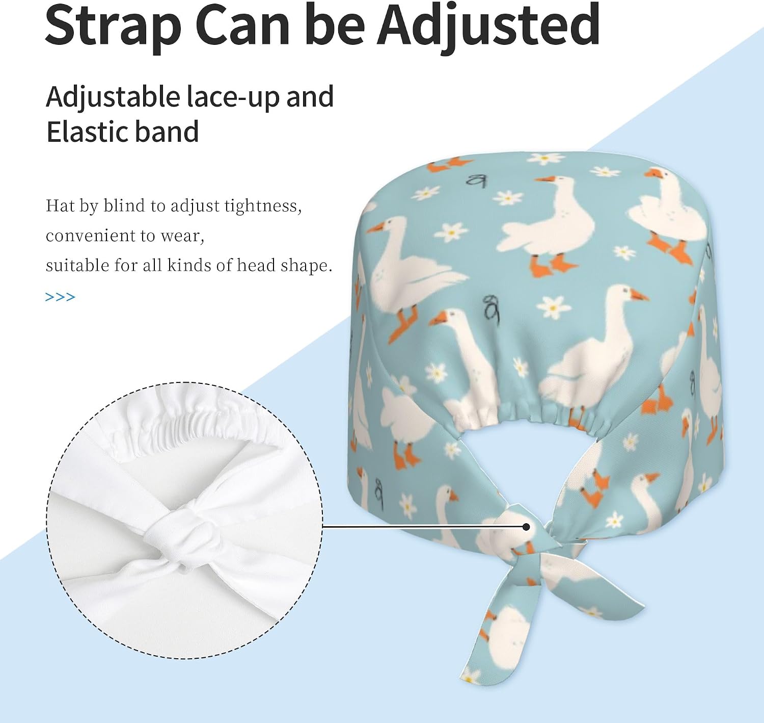 Working Cap for Women Men,Breathable Adjustable Tie Back Soft Scrub Cap with Sweatband for Nurse Doctor