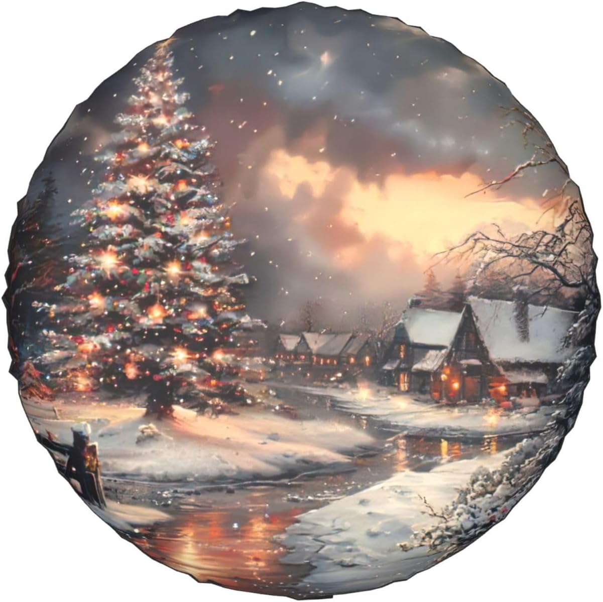 Merry Christmas Print Tire Cover Universal Spare Wheel for Trailer Rv SUV Truck Camper Travel Accessories