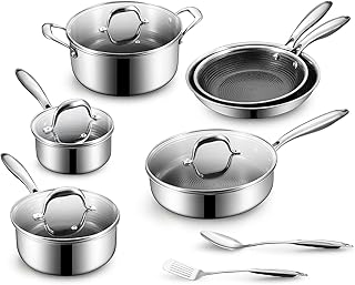 BE | LIVING Circlad Series - 12 pcs Cookware Set (Circlad) – Premium PFAS-Free Nonstick Cookware – Induction Compatible – Even Heat Distribution – Durable & Easy to Clean