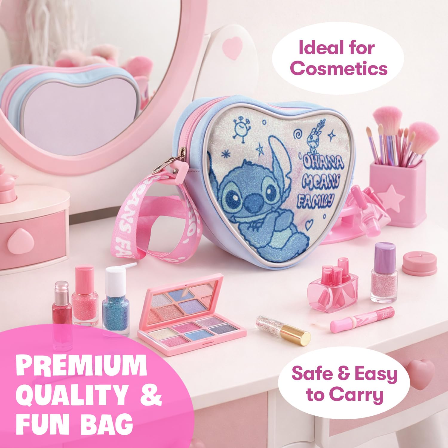 Sac enfant – Sac bandoulière avec fermeture zippée et sangle réglable pour fille