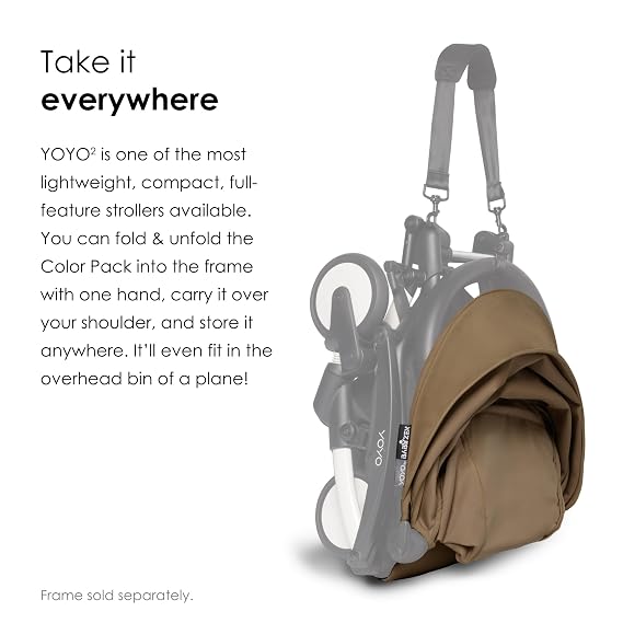 BABYZEN YOYO 6+ Color Pack, Toffee - Textiles Only: Seat Cushion, Matching Canopy & Zippered Back Pocket - Requires YOYO2 Frame (Sold Separately)
