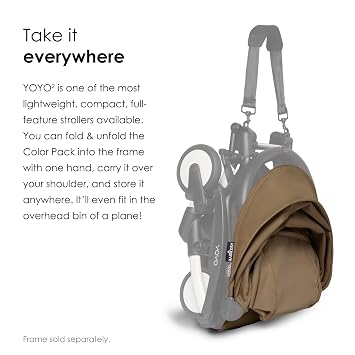 BABYZEN YOYO 6+ Color Pack, Toffee - Textiles Only: Seat Cushion, Matching Canopy & Zippered Back Pocket - Requires YOYO2 Frame (Sold Separately)