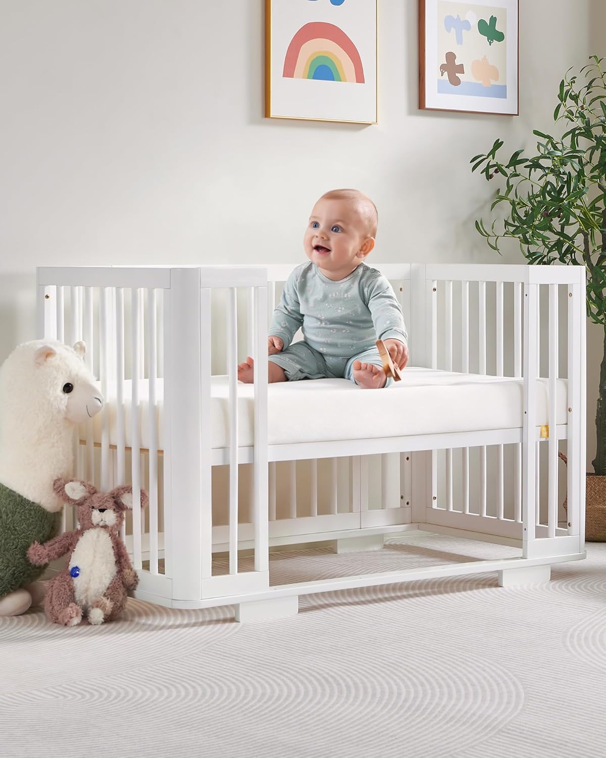 Breathable Crib Mattress, Baby Safety Alliance Verified, CertiPUR-US and Oeko-TEX Approved, Standard Full Size for Crib & Toddler Bed, Waterproof Machine Washable Cover, 52” x 27.6”