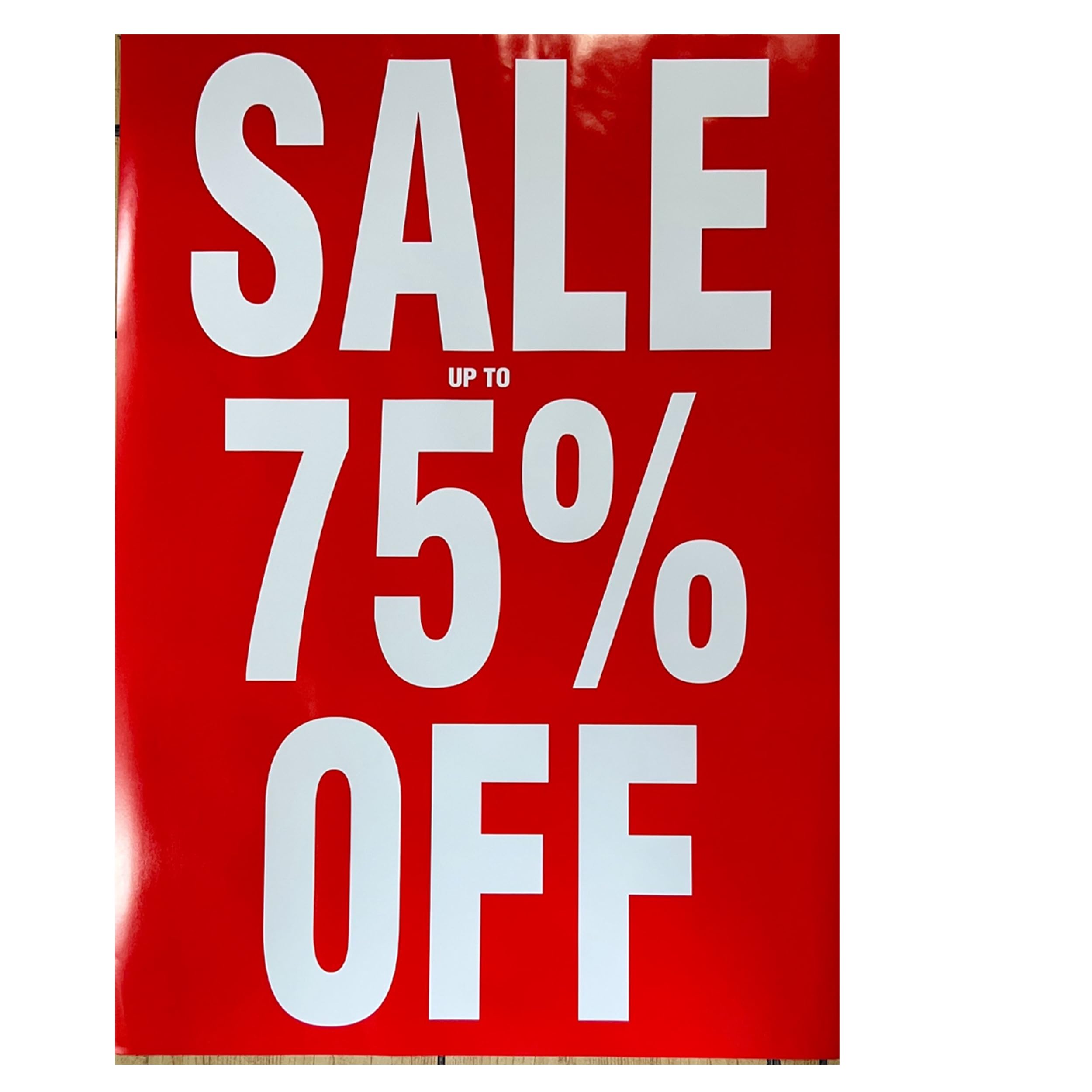 Printed Sale Posters Window Display Sign/BANNERS/Advertising Business Shop Sign Shop Display Window Banner Reusable Posters Size A1 (1 x SALE UPTO 75 PER OFF.)