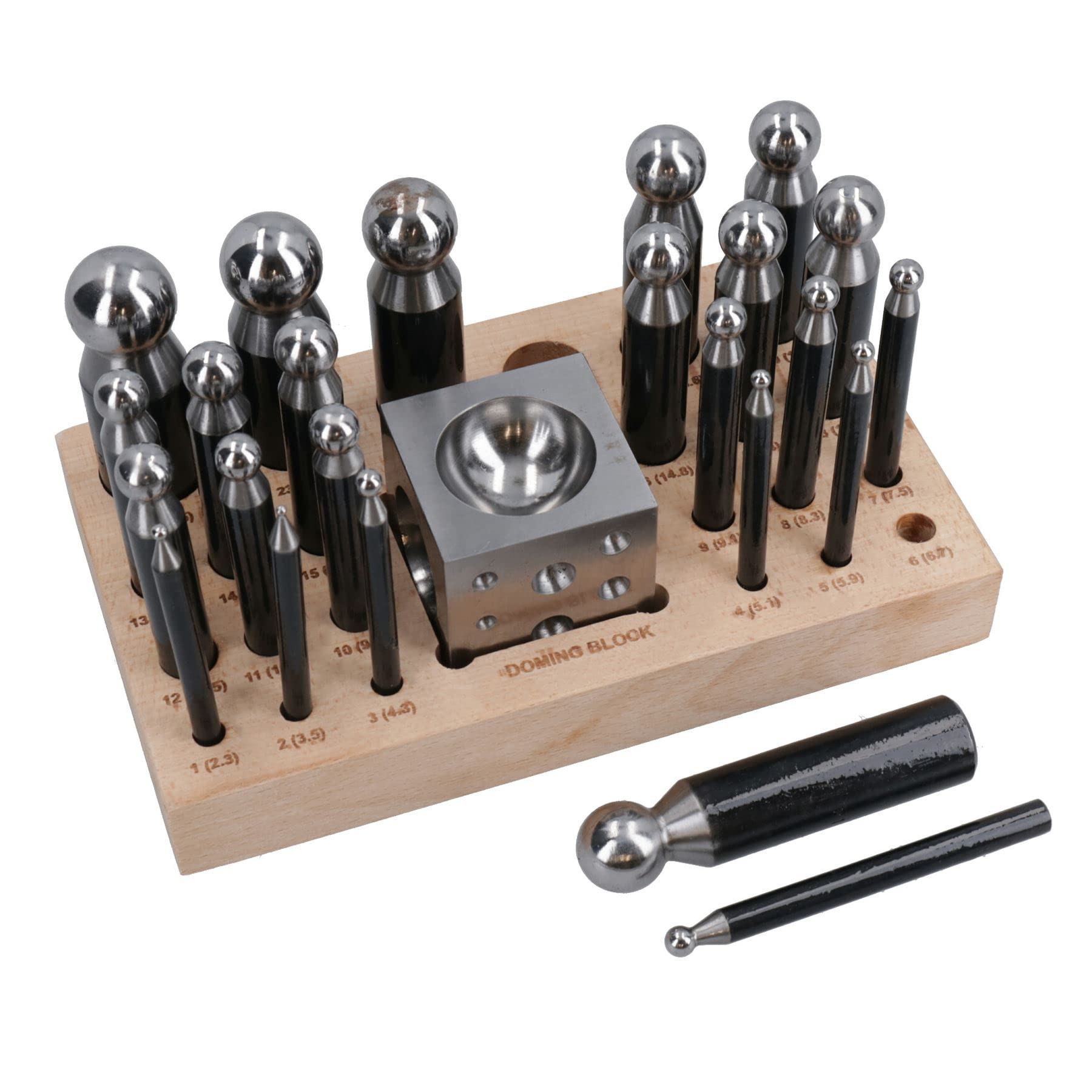 Kit de poinçons et bloc à emboutir en acier pour bijoux AB Tools 25 pièces