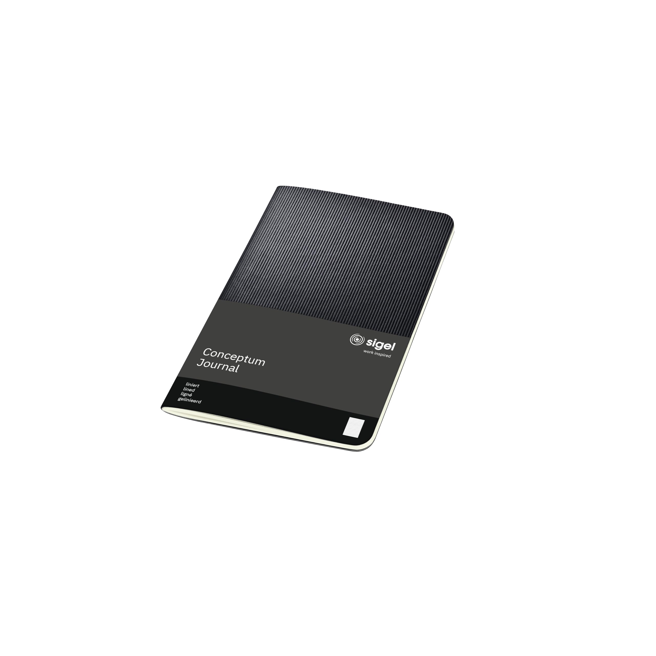SIGEL CO865 Journal, approx. A6, lined, softcover, Black - Conceptum